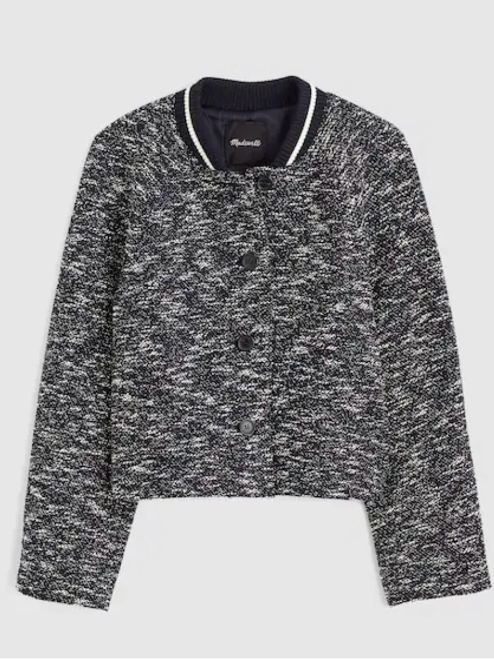 Madewell Raglan Bomber Jacket in Tweed. NWT. Large